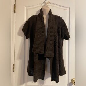 Kenar‎ Brown Wool Blend Open Front Cardigan Sweater Medium Cozy Boho Preppy